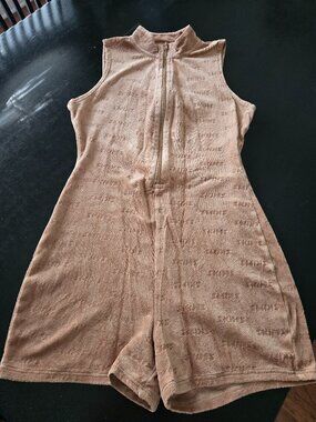 Skims teddy bear-brown romper/short jumpsuit